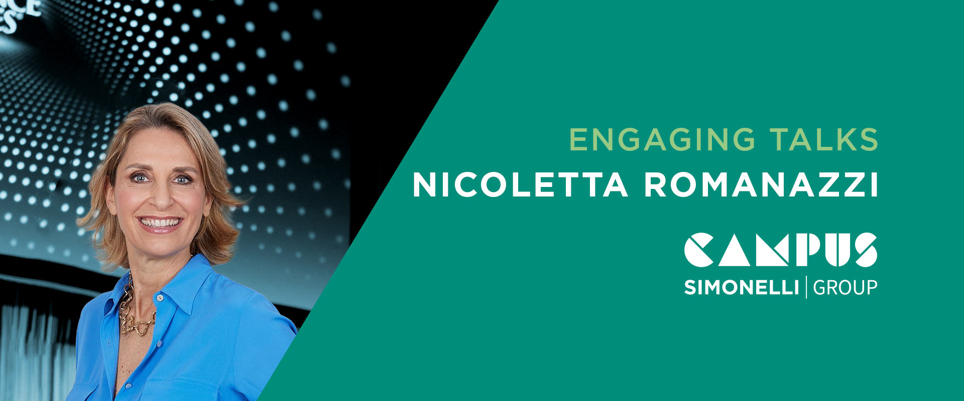 The second appointment of the Engaging Talks format will host Nicoletta Romanazzi